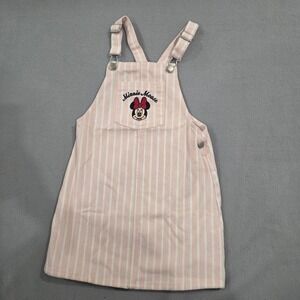 Disney Minnie Mouse Primark Pink Stripe Pinafore Overall Dress Girls 5-6Y 116cm
